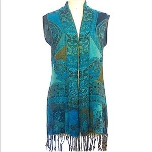 Blue Pashmina Vest